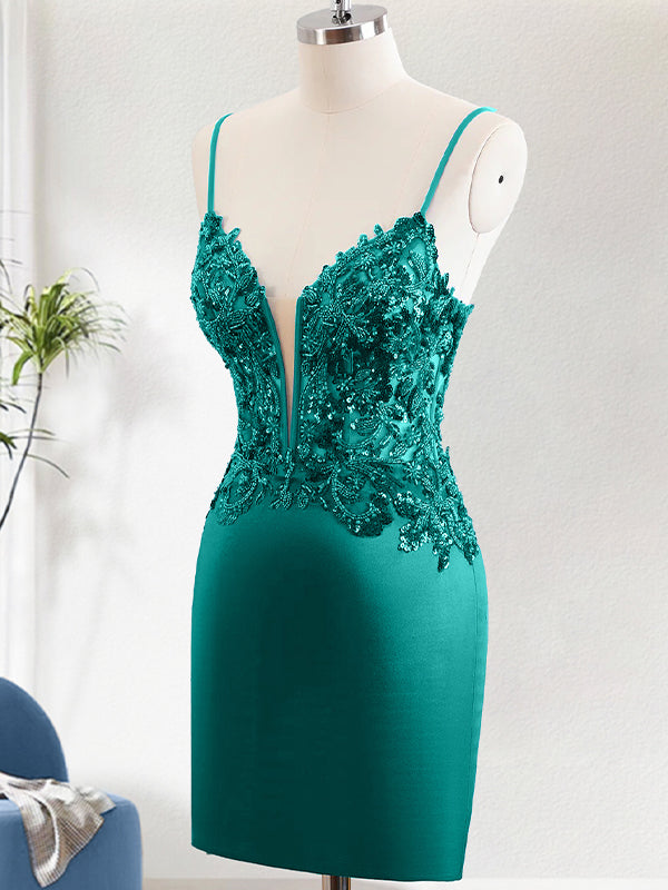Sparkly Sequin Tight Homecoming Dress With Lace Up Back