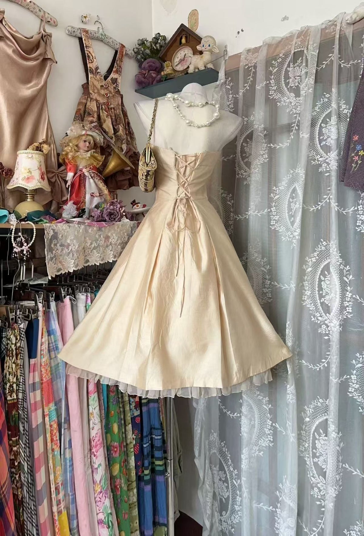 Strapless A Line Beige Homecoming Dress Short Birthday Dress J10540