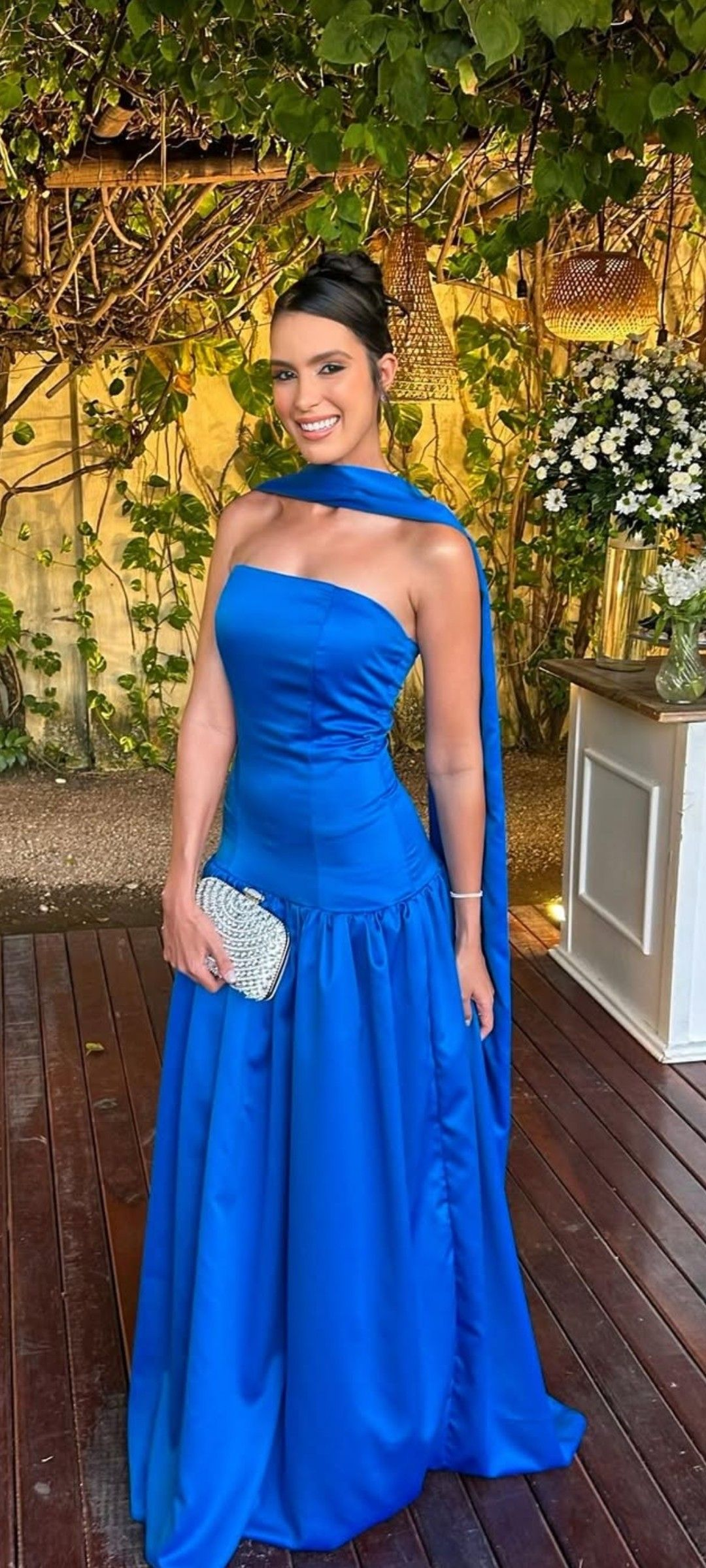 Strapless A Line Blue Satin Prom Dress Formal Prom Dress J9973