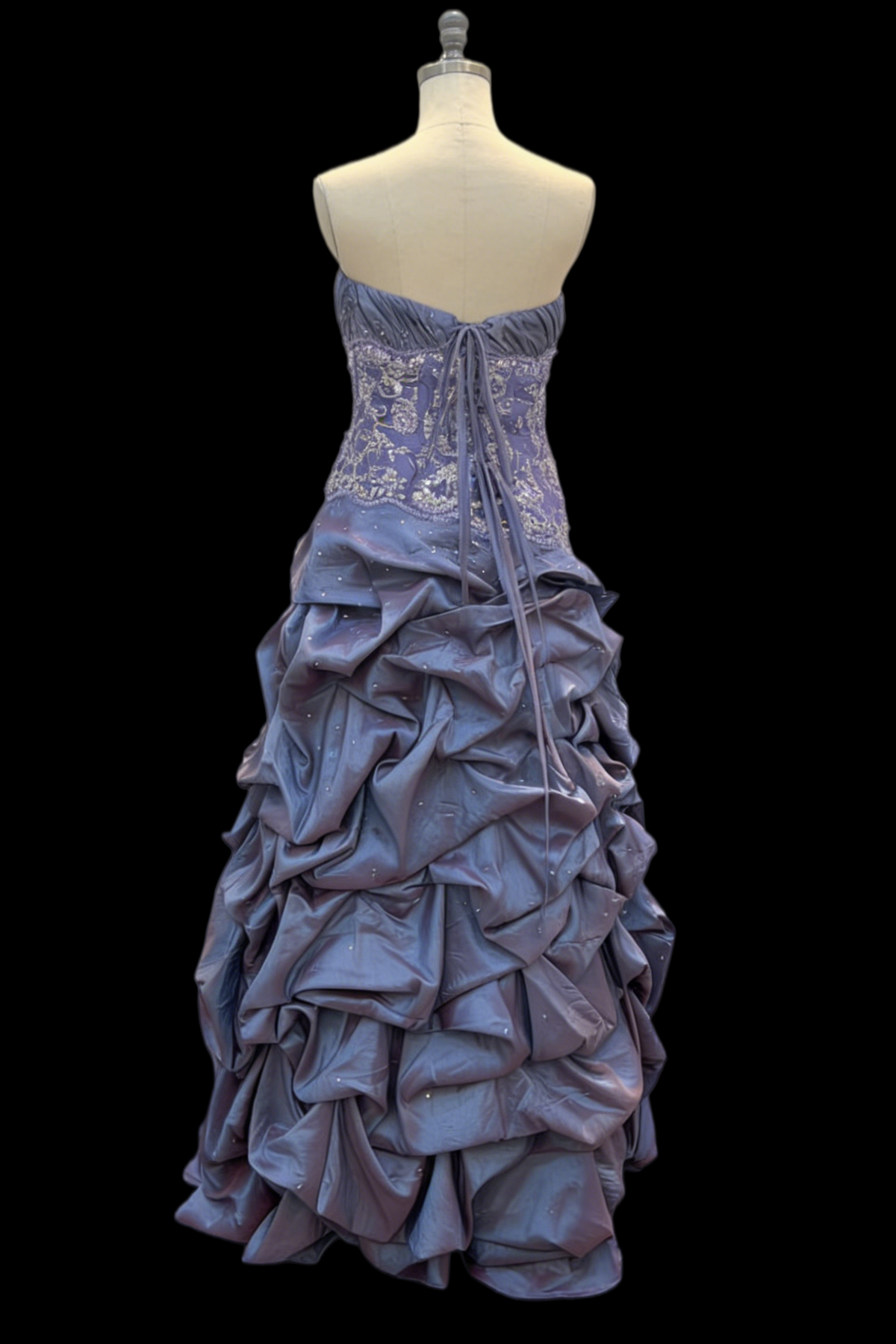 Strapless A-Line Lilac Prom Dress Appliques Birthday Ball Gown