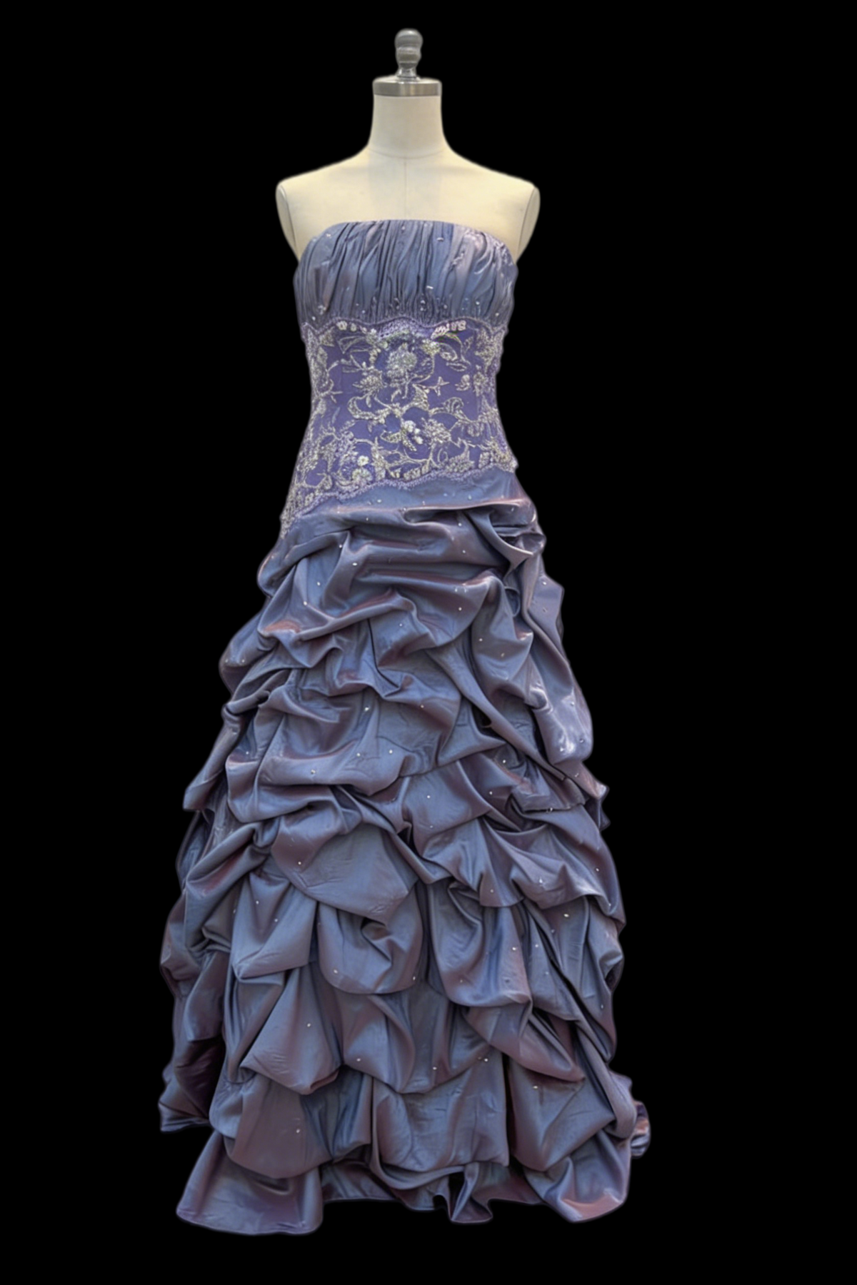 Strapless A-Line Lilac Prom Dress Appliques Birthday Ball Gown