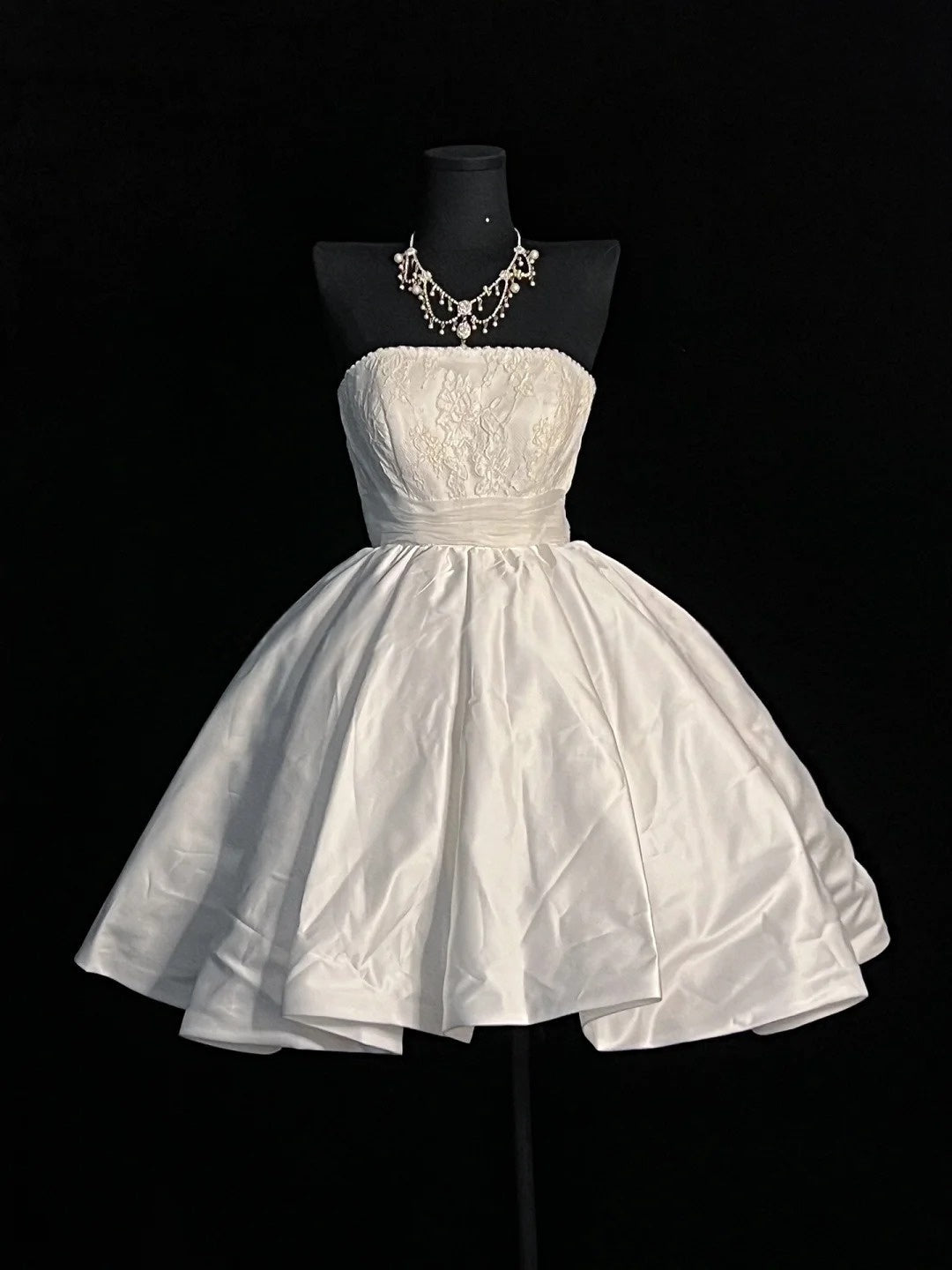 Strapless A Line White Short Birthday Dress J10175
