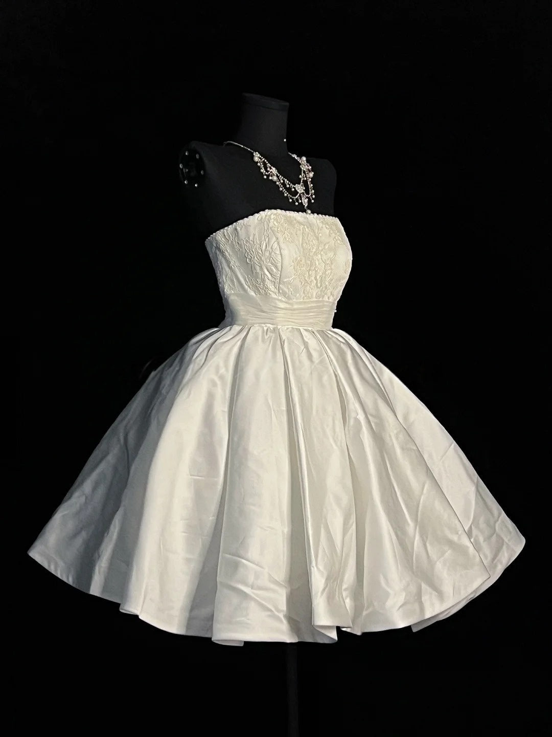 Strapless A Line White Short Birthday Dress J10175