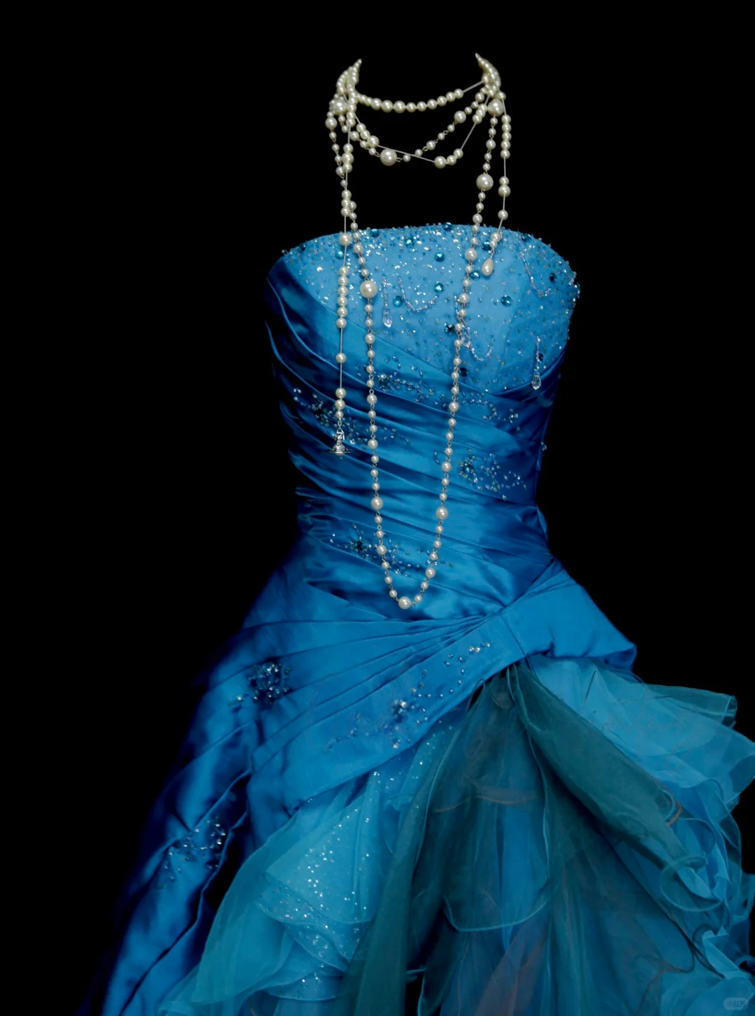 Strapless Ball Gown Blue Sweet 16 Birthday Dress Tulle Quinceanera Dress