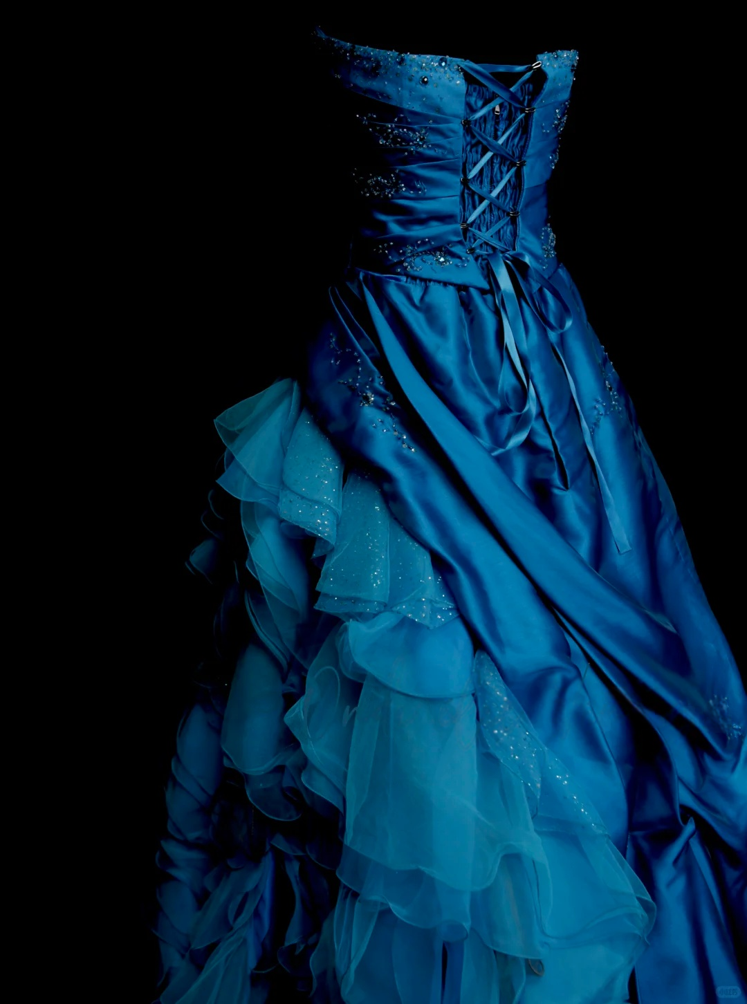 Strapless Ball Gown Blue Sweet 16 Birthday Dress Tulle Quinceanera Dress
