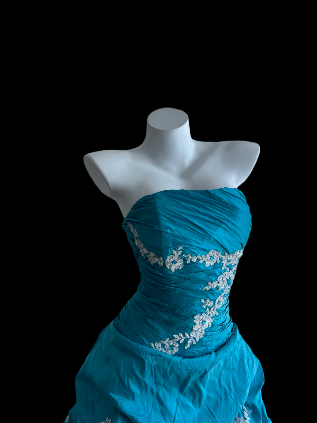 Strapless Blue Prom Dress Taffeta Formal Evening Dress J9856