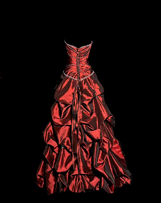 Strapless Burgundy Retro Prom Dress Taffeta Birthday Dress