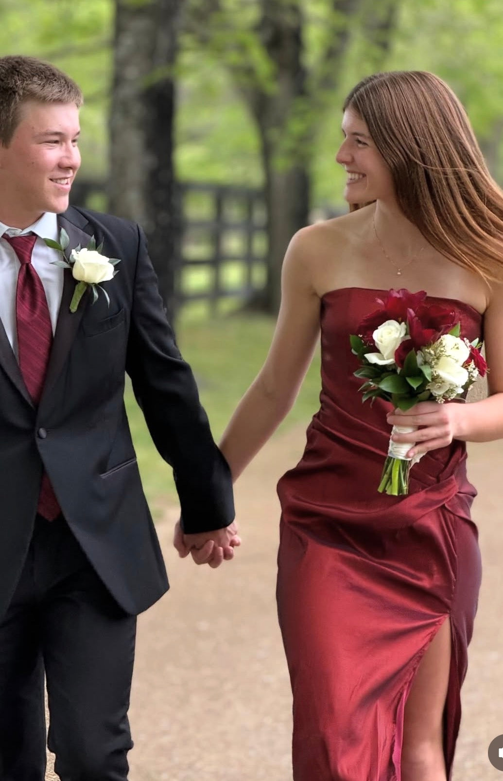 Strapless Burgundy Sheath Prom Dress Retro Evening Dress J10385