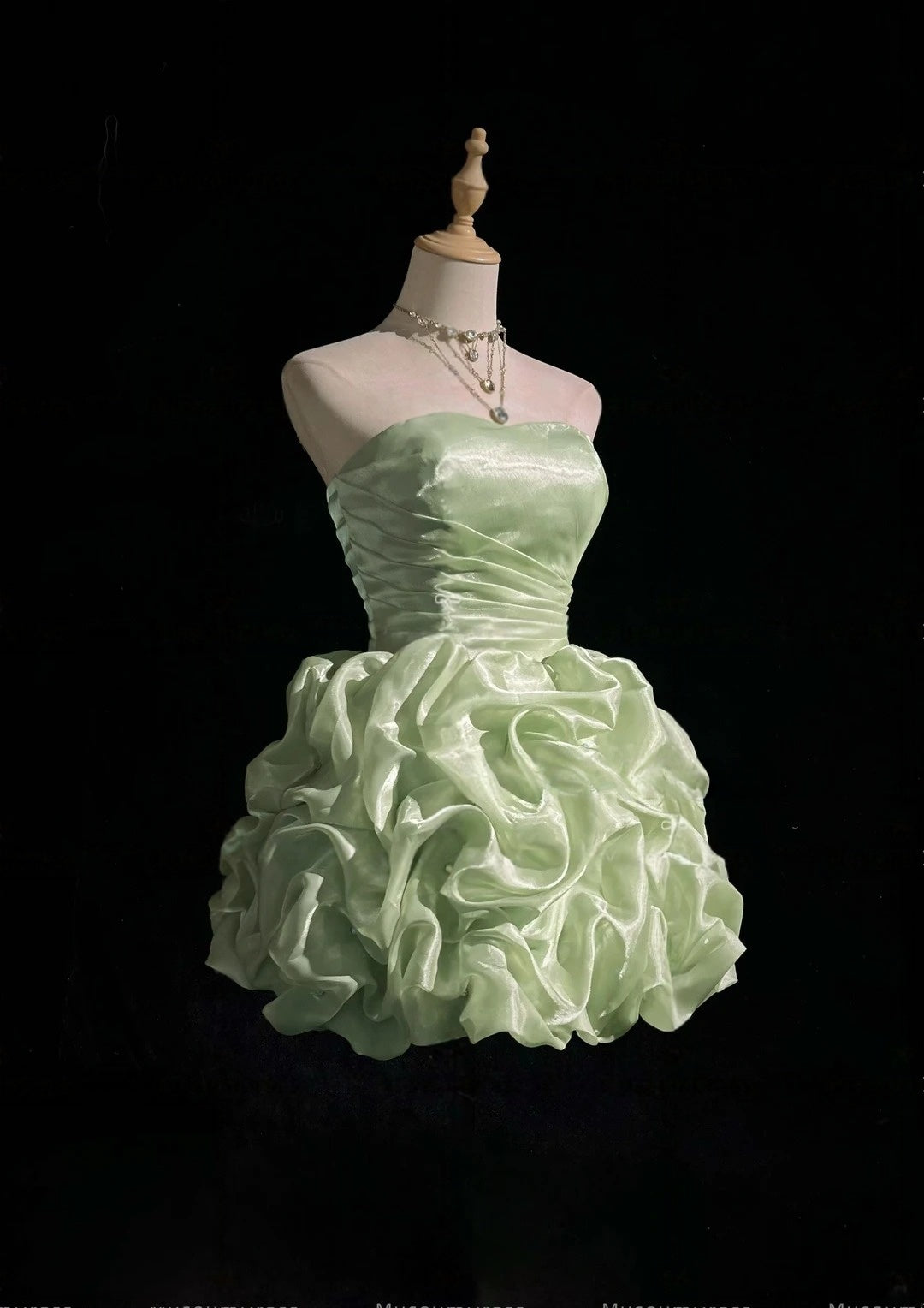 Strapless Fruit Green Short Homecoming Dress Mini Birthday Dress J10337