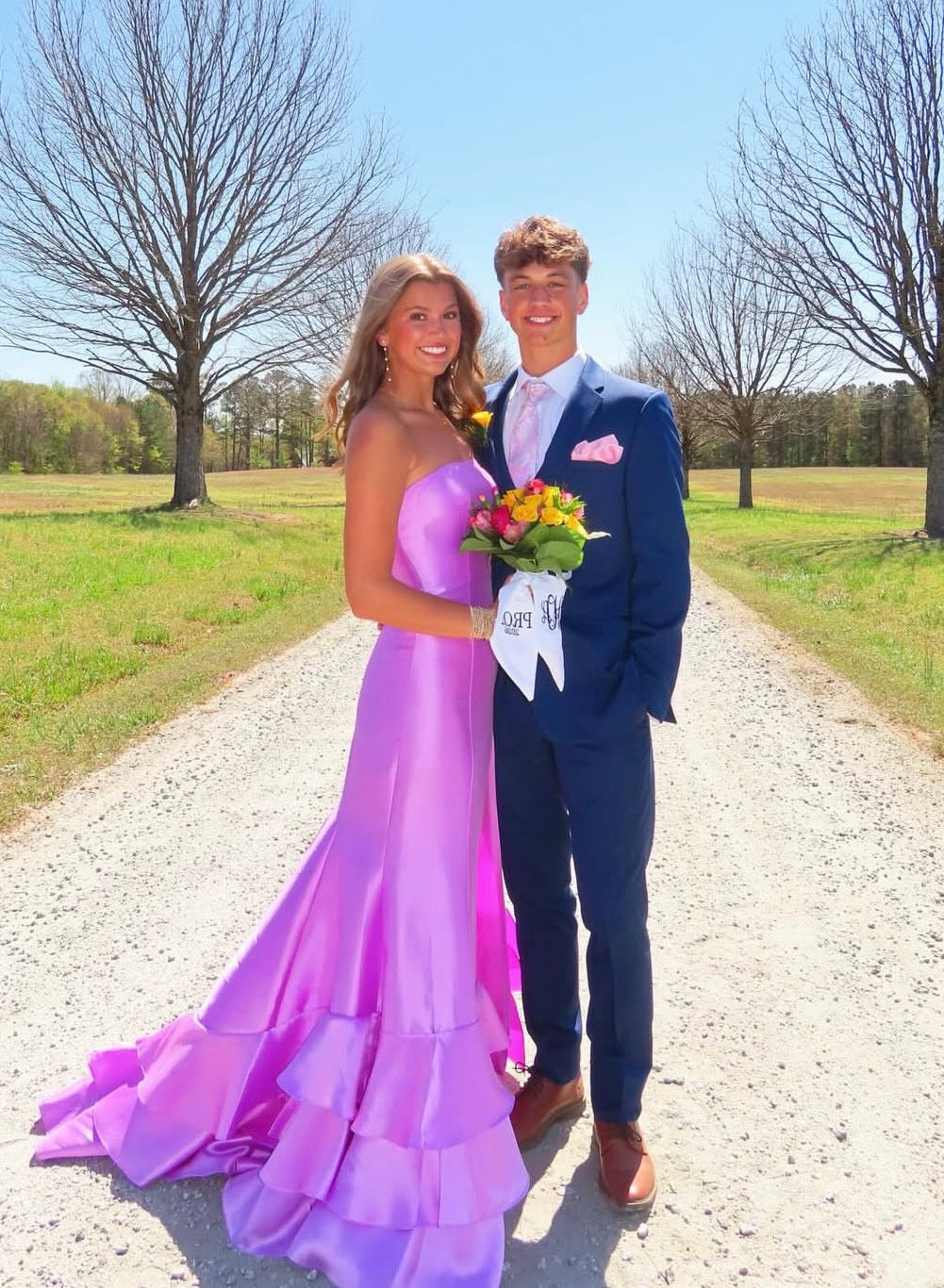 Strapless Pink Satin Formal Prom Dress Sheath Evening Gown J10047