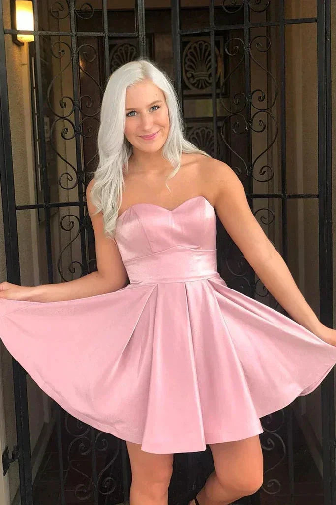 Sweetheart Neckline Homecoming Dresses with Pockets SYH76 by vivymakudress