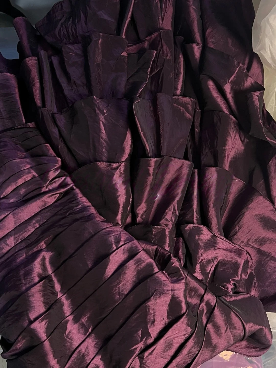Strapless Purple Layered Prom Dress Mermaid Evening Gown J10170