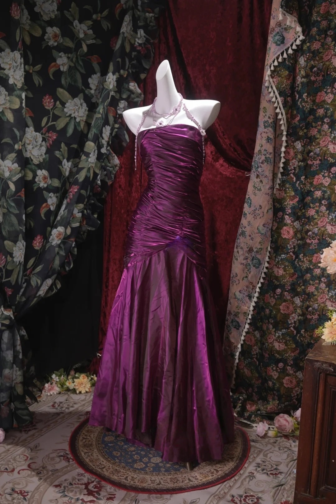 Strapless Purple Mermaid Prom Dress Formal Evening Gown J10576
