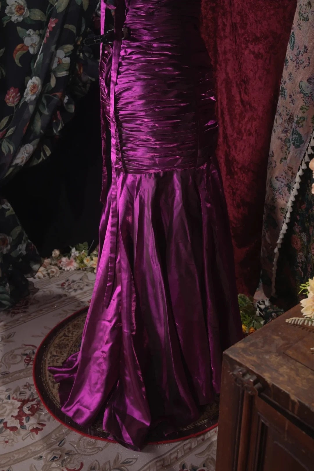 Strapless Purple Mermaid Prom Dress Formal Evening Gown J10576