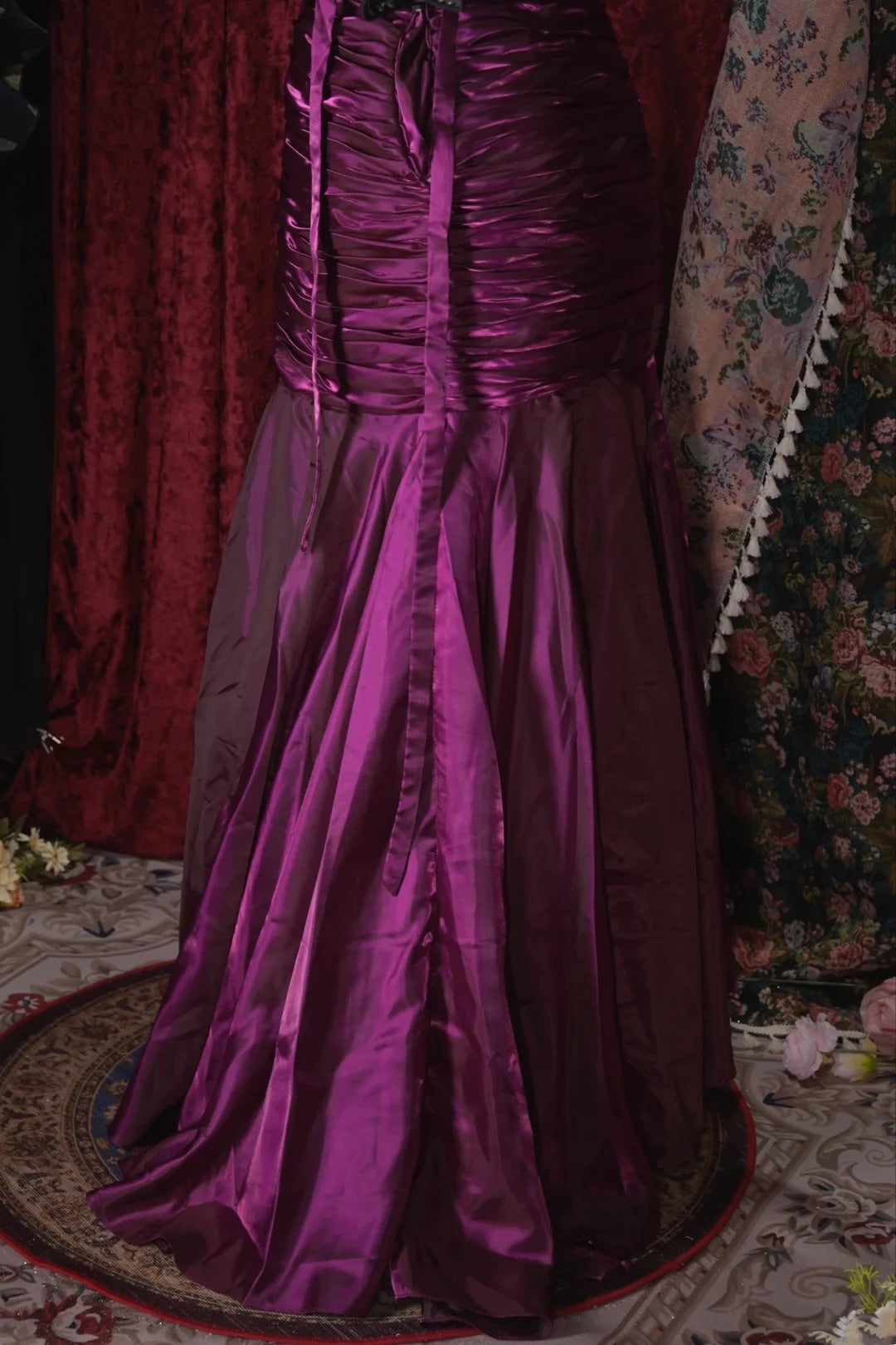 Strapless Purple Mermaid Prom Dress Formal Evening Gown J10576