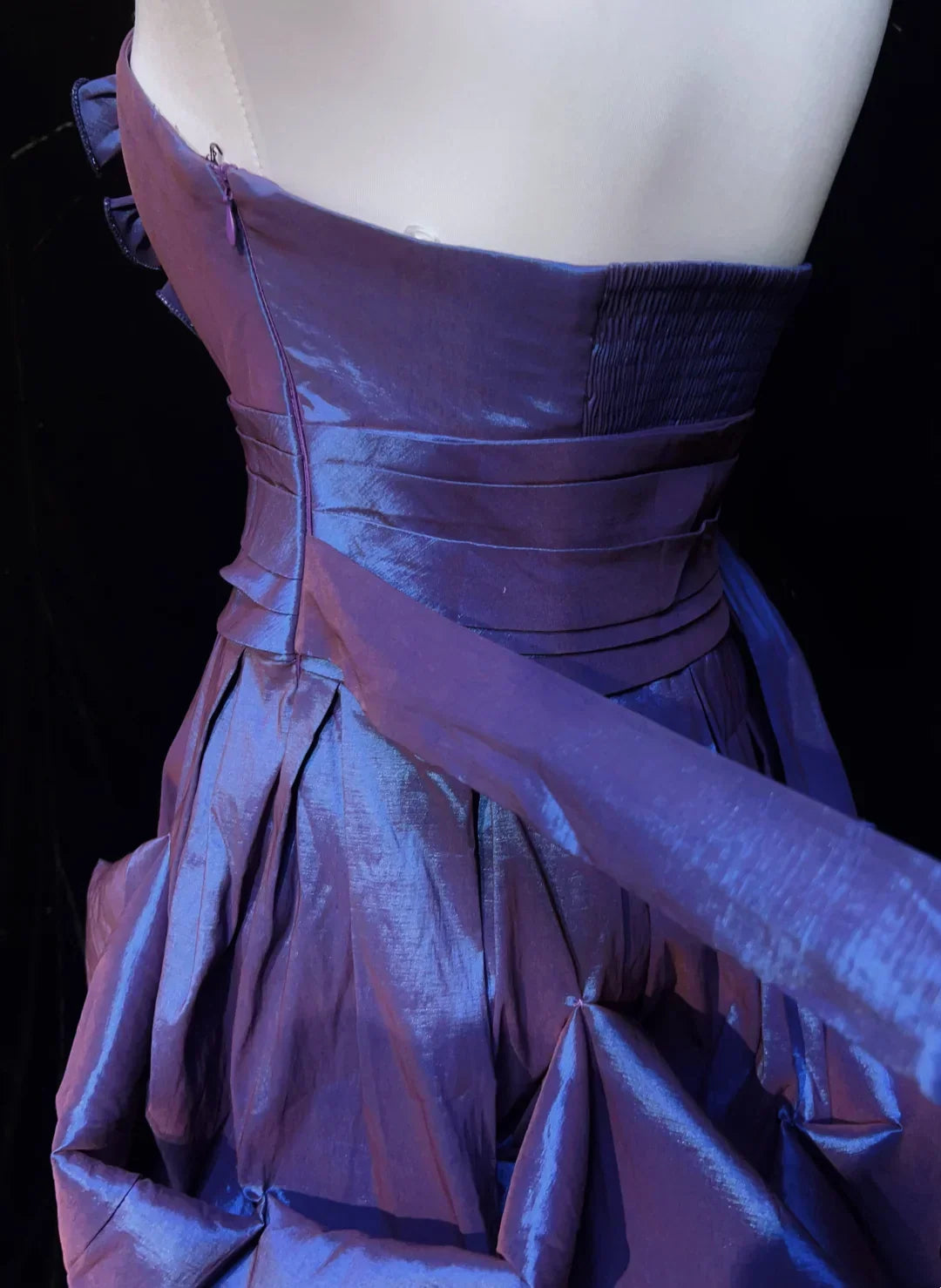 Strapless Purple Taffeta Short Homecoming Dress Cocktail Dress