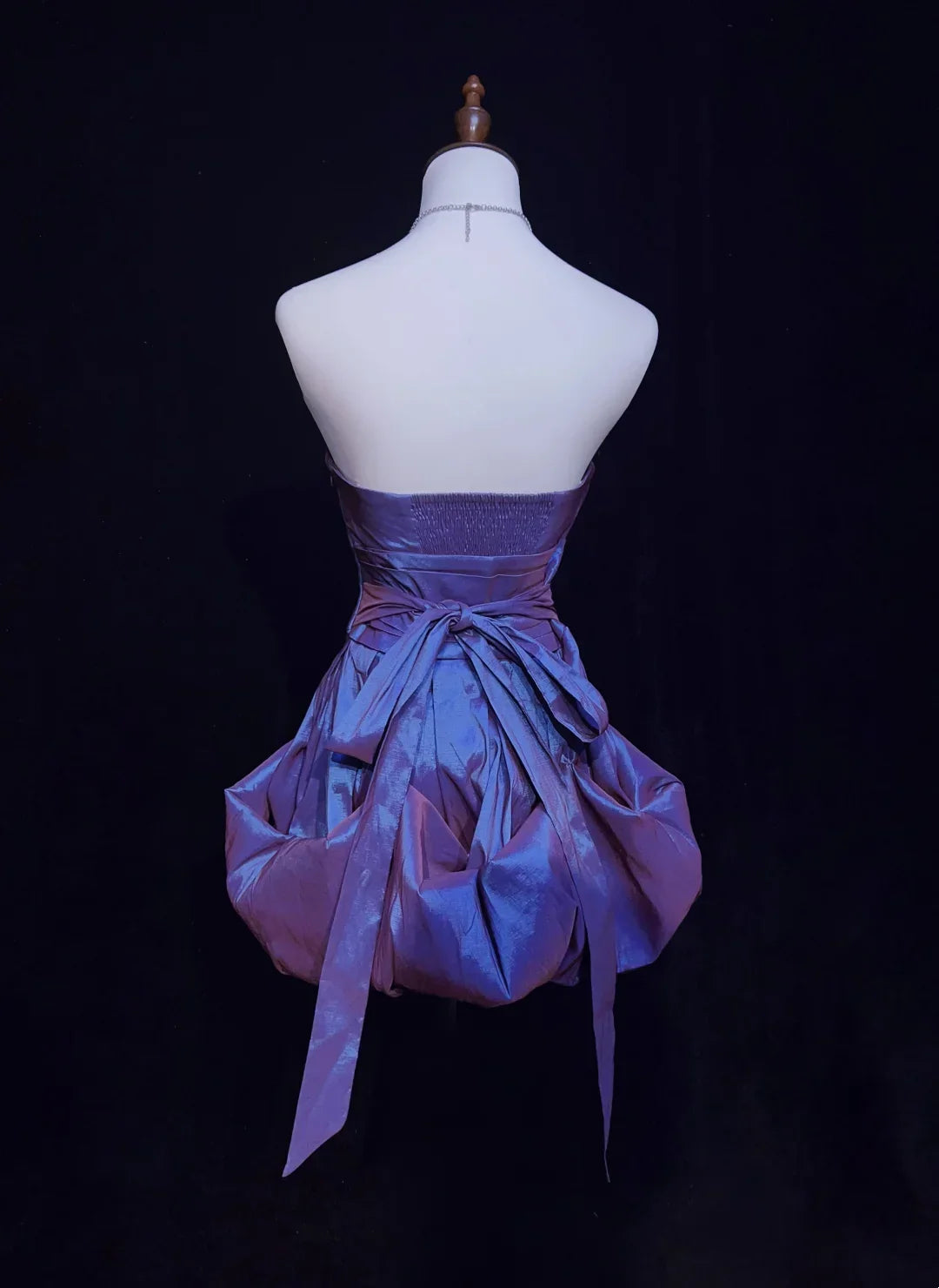 Strapless Purple Taffeta Short Homecoming Dress Cocktail Dress