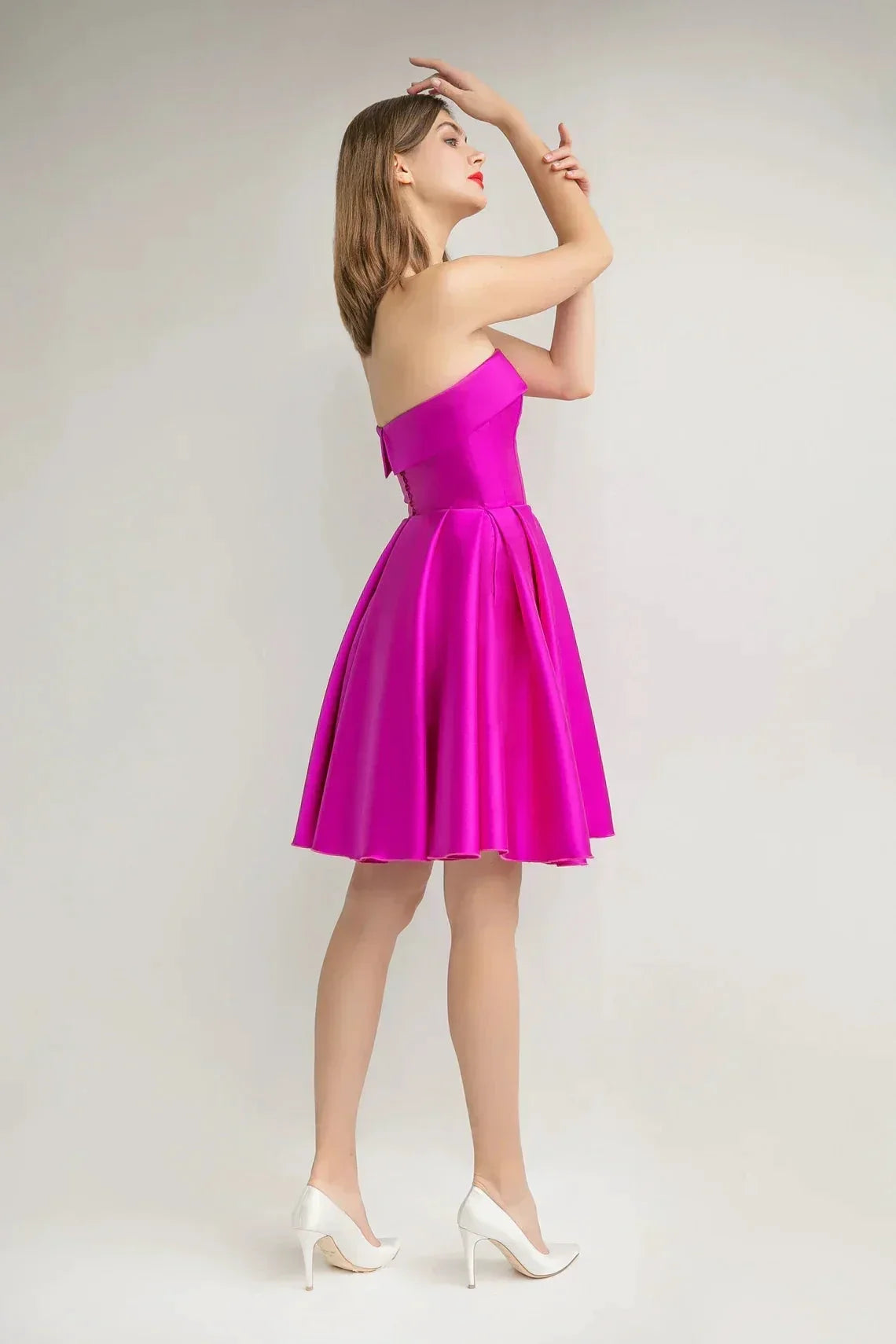 Strapless Satin Homecoming Dresses for Teens SYH101 by vivymakudress