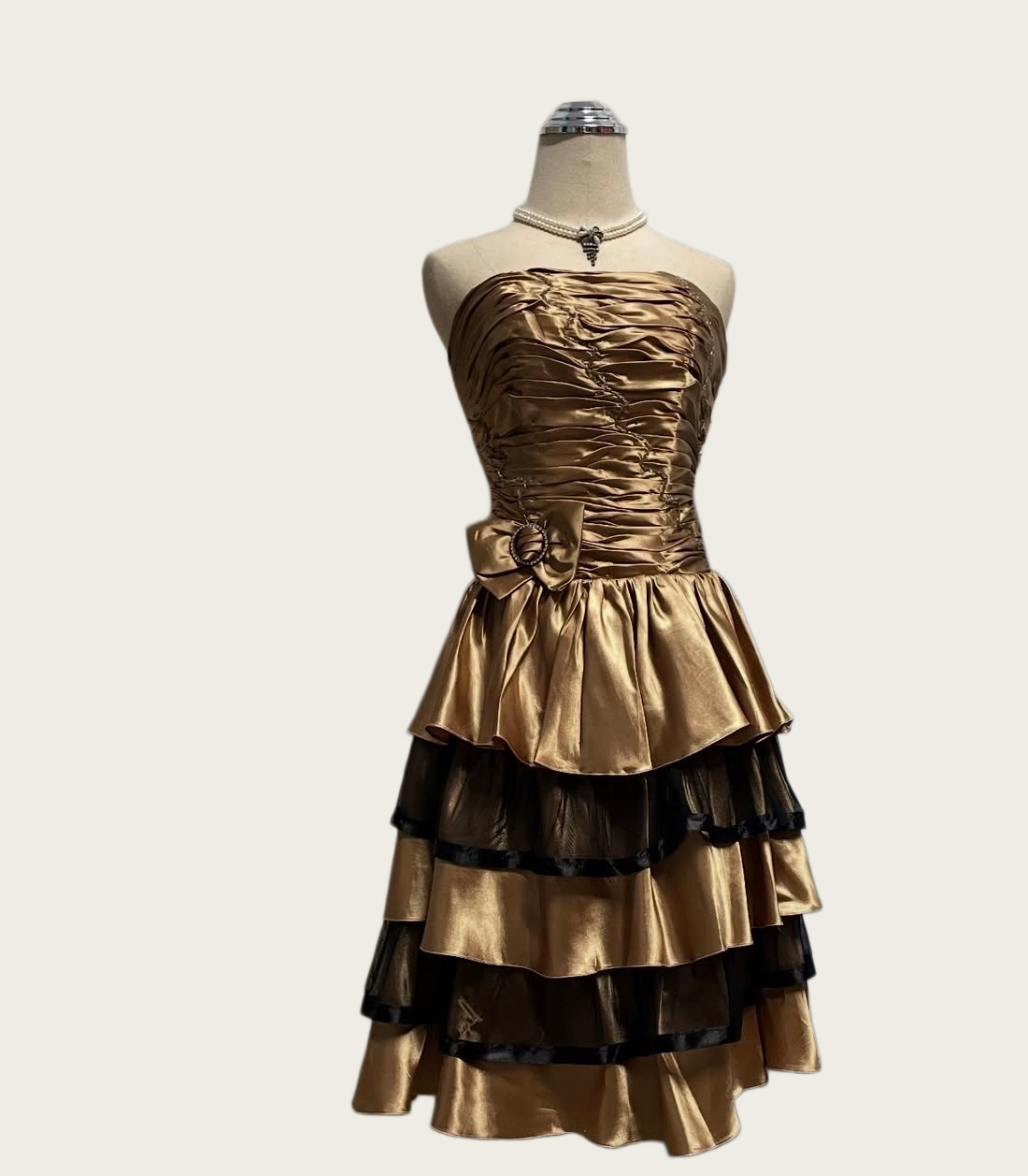 Strapless Satin Layered Homecoming Dress A-Line Short Birthday Dress