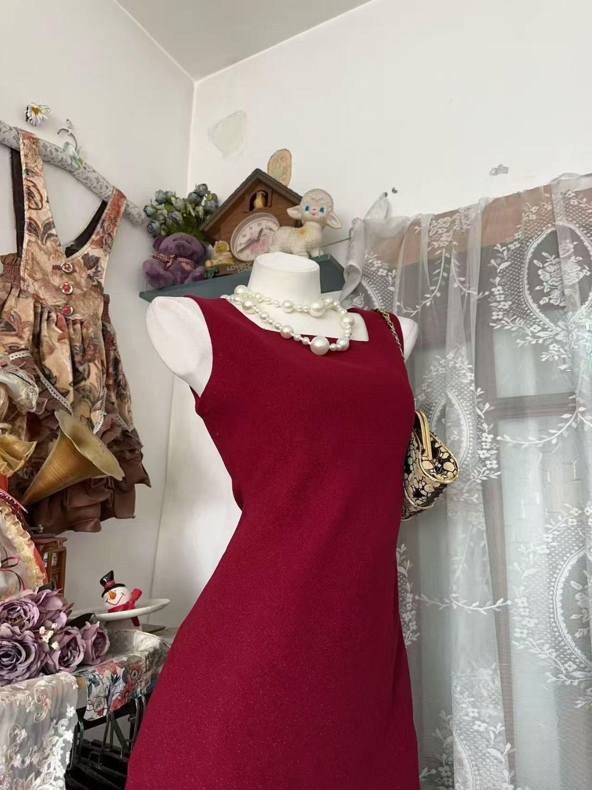 Strapless Sheath Burgundy Birthday Dress Short Evening Dress J10083