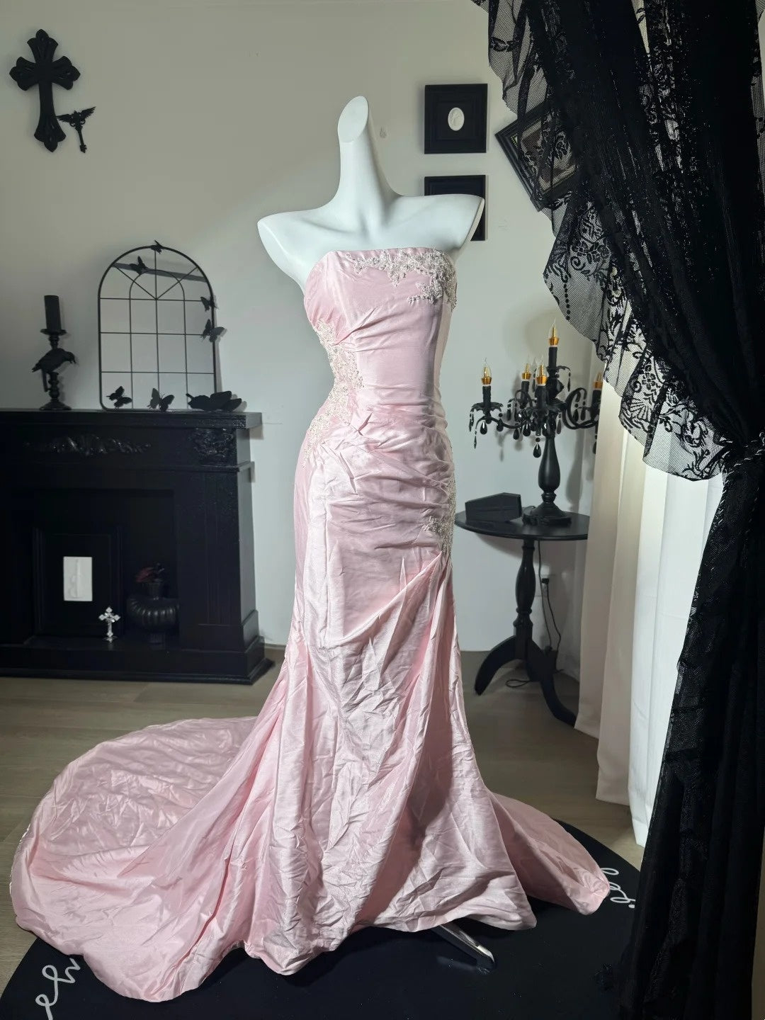 Strapless Sheath Pink Prom Dress Formal Evening Dress