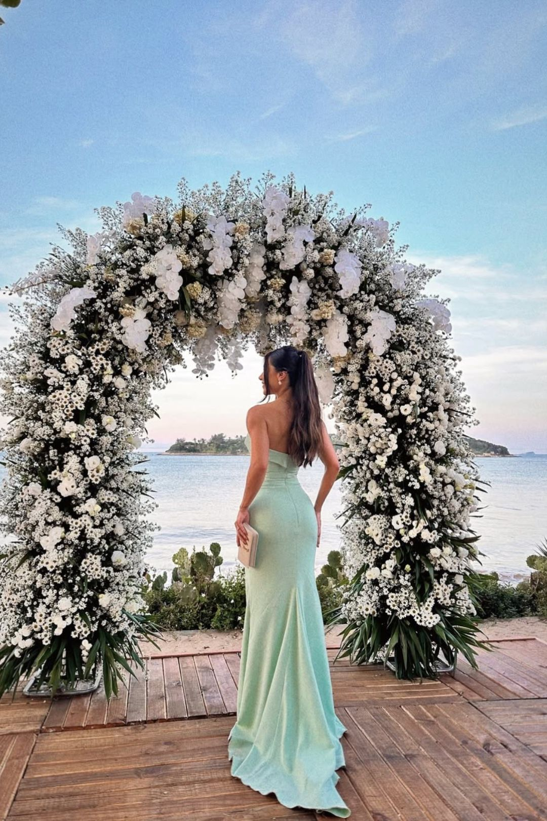 Strapless Sheath Summer Wedding Guest Dress Formal Prom Dress J10009