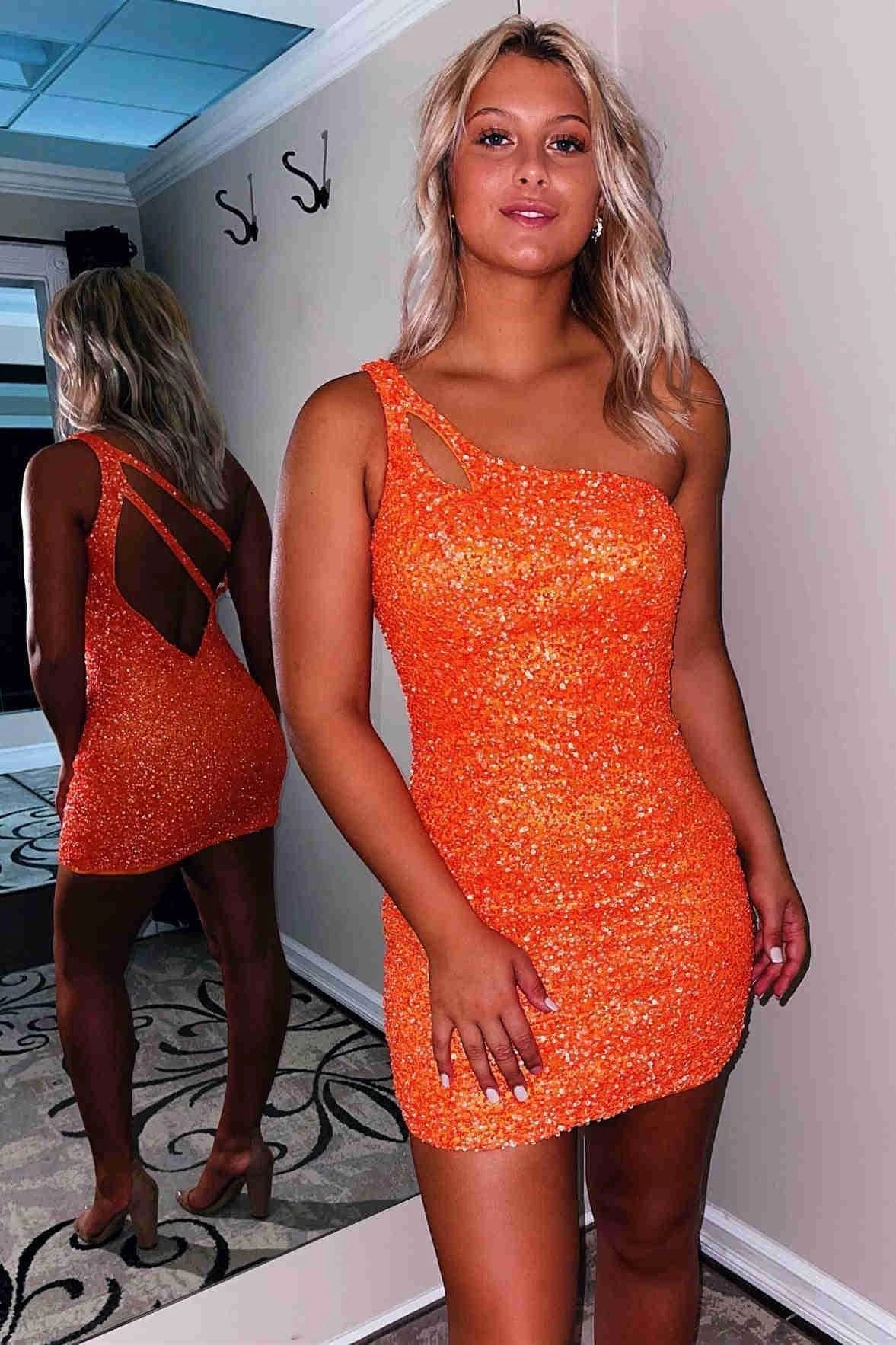 Stunning Hot Pink Sequins Homecoming Dress SYH19 by vivymakudress