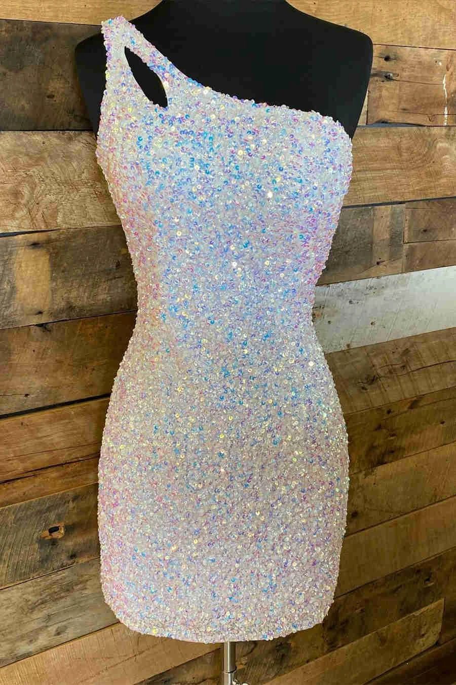 Stunning Hot Pink Sequins Homecoming Dress SYH19 by vivymakudress
