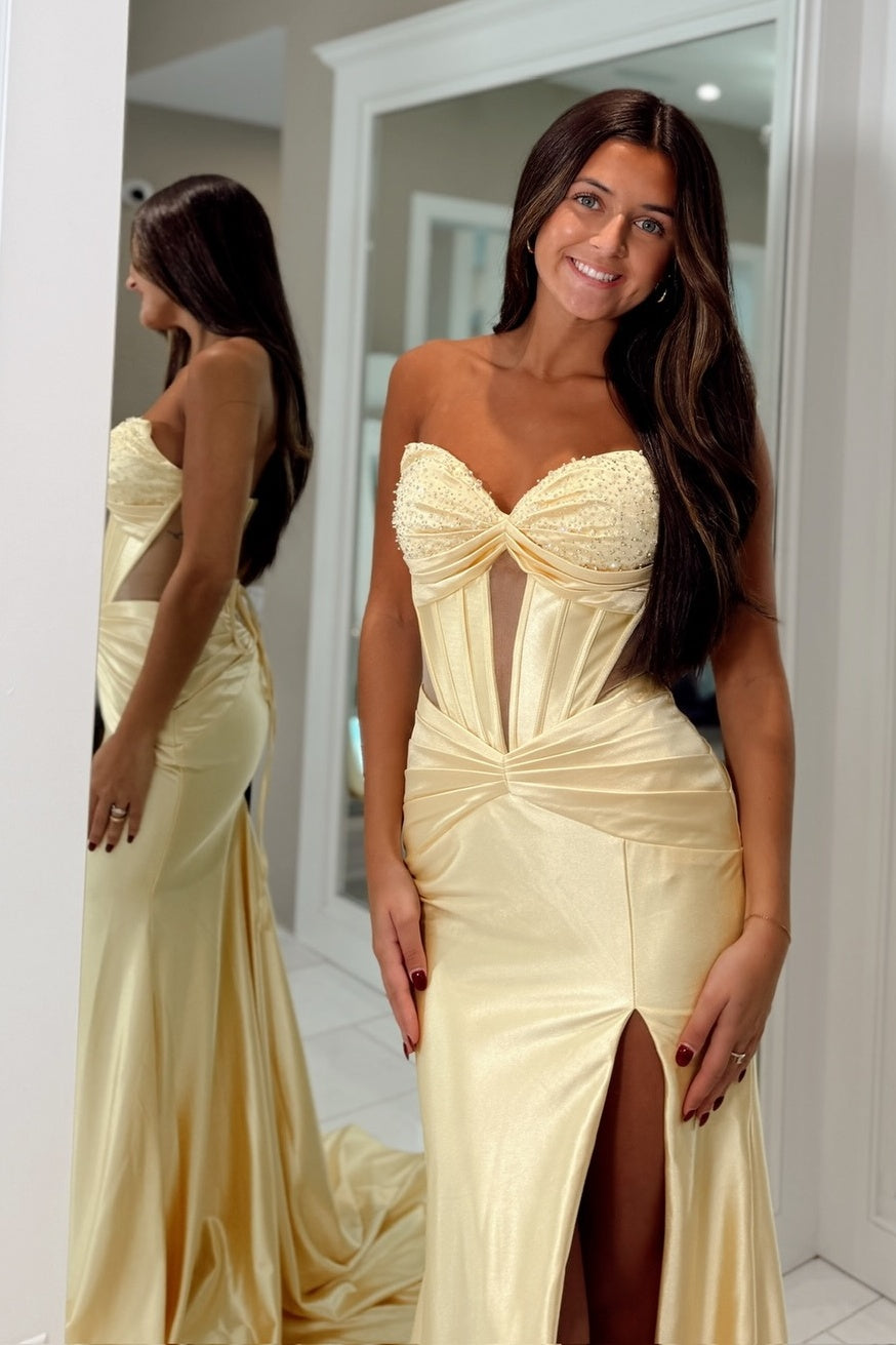 Stunning Mermaid Sweetheart Dark Green Corset Prom Dress with Beading
