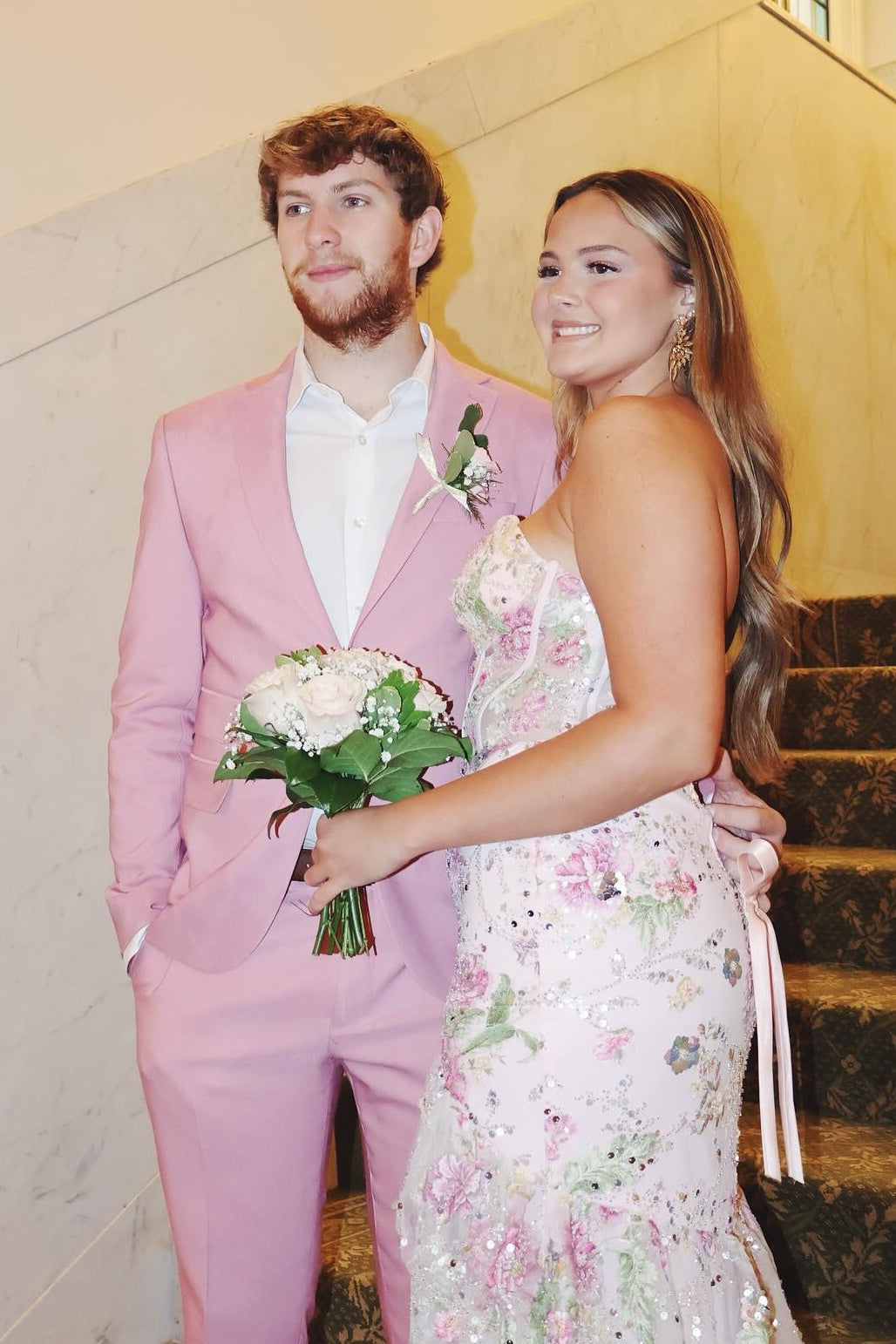 Stunning Mermaid Sweetheart Light Pink Corset Prom Dress with Appliques - View 3 | FashionDia
