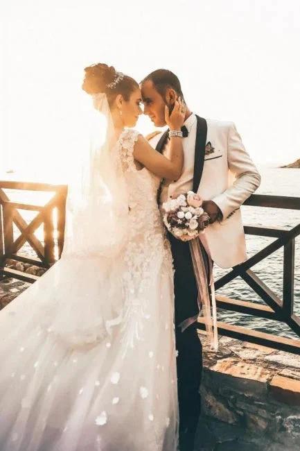 Summer Bohi Chiffon Flowy sleeveless Tulle Wedding Dress (ZD15701)