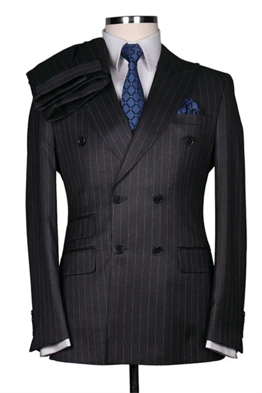 Suzhoufashion Black Peaked Lapel Men Suits For Business