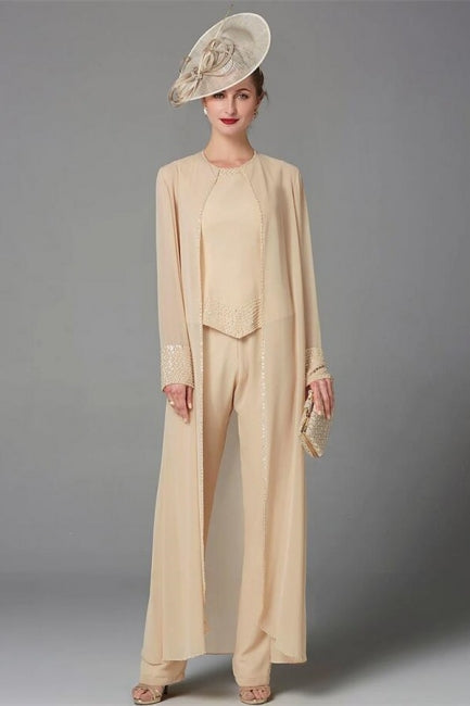 Suzhoufashion Classy Champagne Mother Of The Bride Dresses Chiffon Bridesmaid Jumpsuit