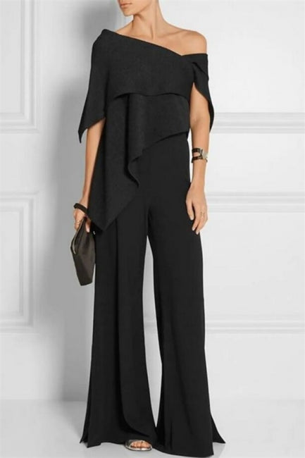 Suzhoufashion Modern Black Mother Of The Bride Dresses Chiffon Bridesmaid Jumpsuit