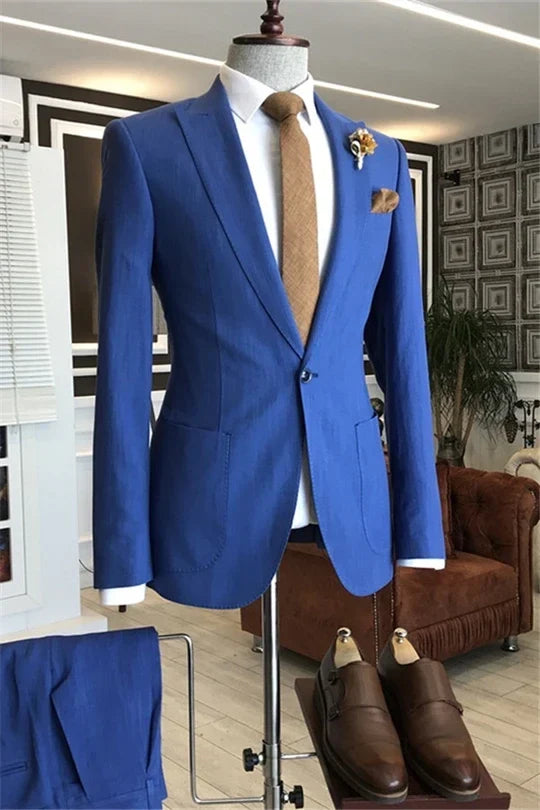 Suzhoufashion Royal Blue Single Breasted Prom Suits