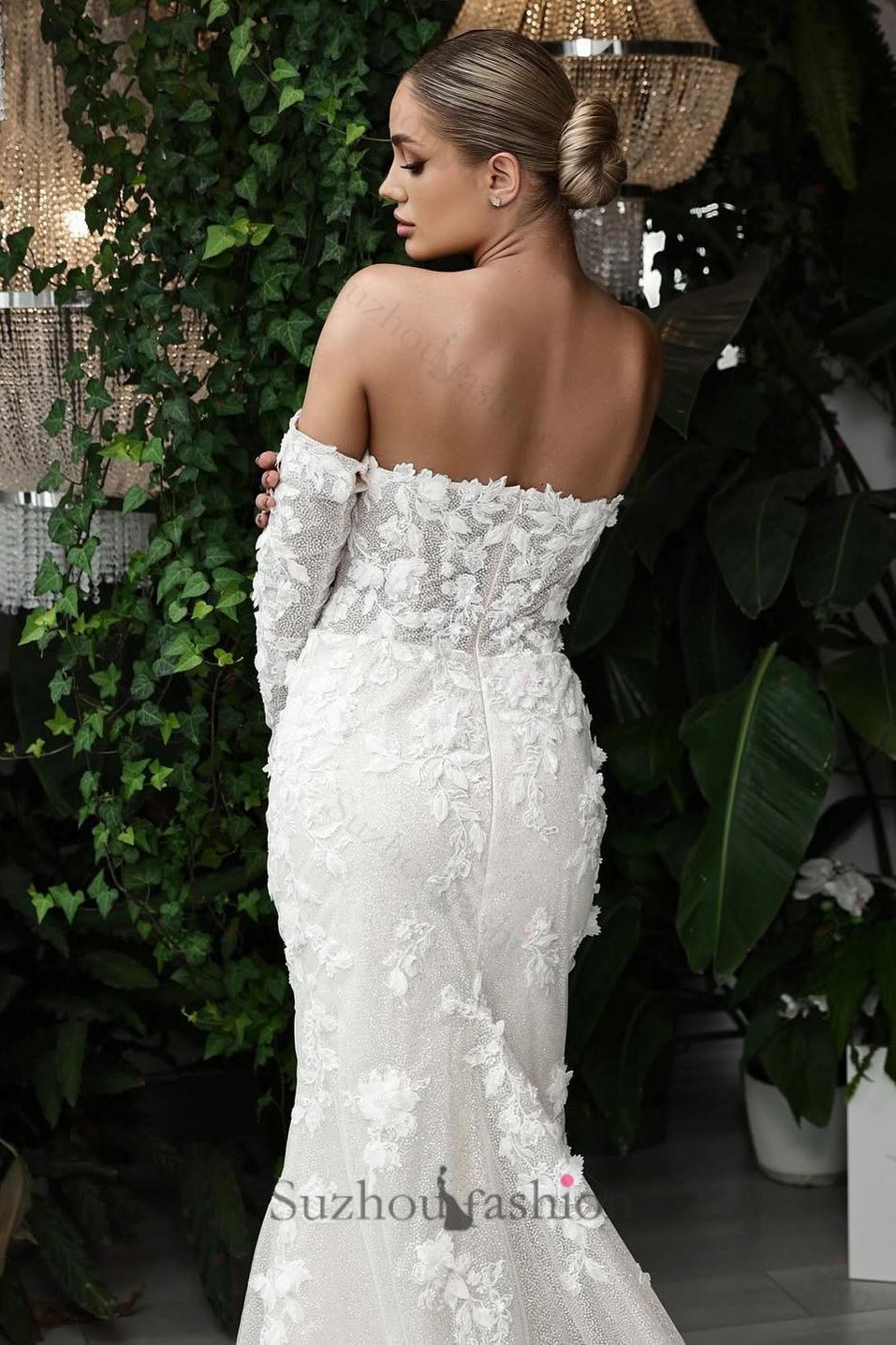 Suzhoufashion Sweetheart Mermaid Wedding Dress 3D Flowers Bridal Gown