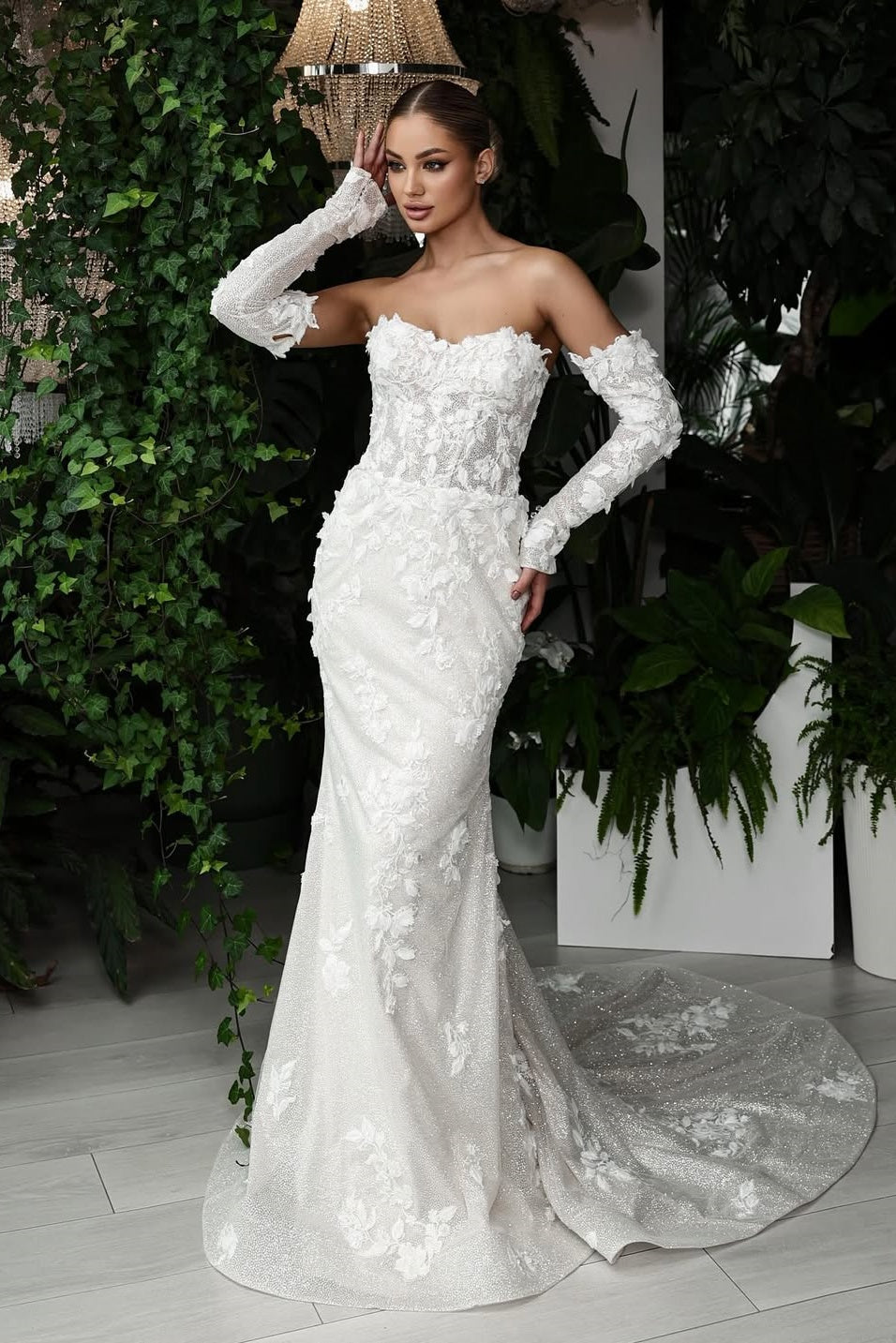 Suzhoufashion Sweetheart Mermaid Wedding Dress 3D Flowers Bridal Gown