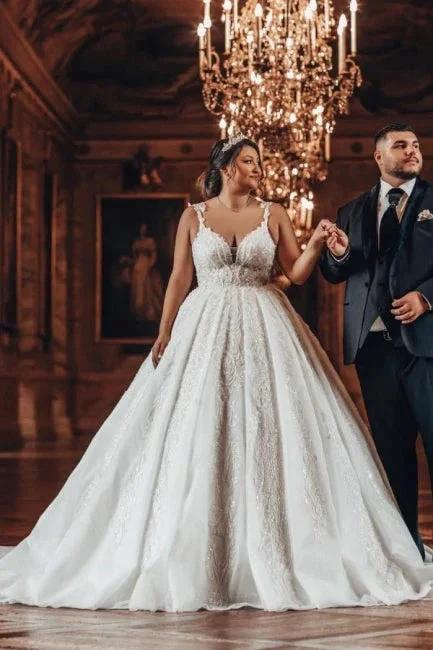 Sweetheart Luxury Ball Gown Stain Wedding Dress with Appliques (ZD15718)