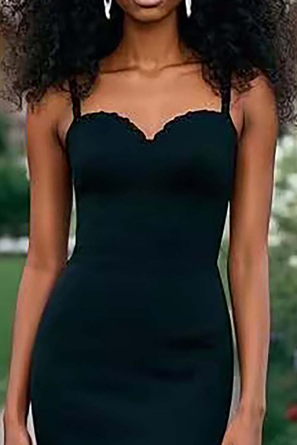 Sweetheart Mermaid Black Wedding Guest Dress Spaghetti Straps Formal Dress With Slit