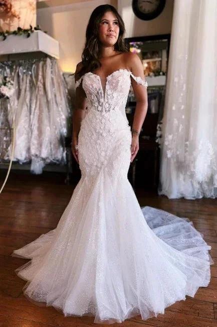 Sweetheart White Mermaid Lace Wedding Dress (ZD15711) - View 5 | VelvetHem