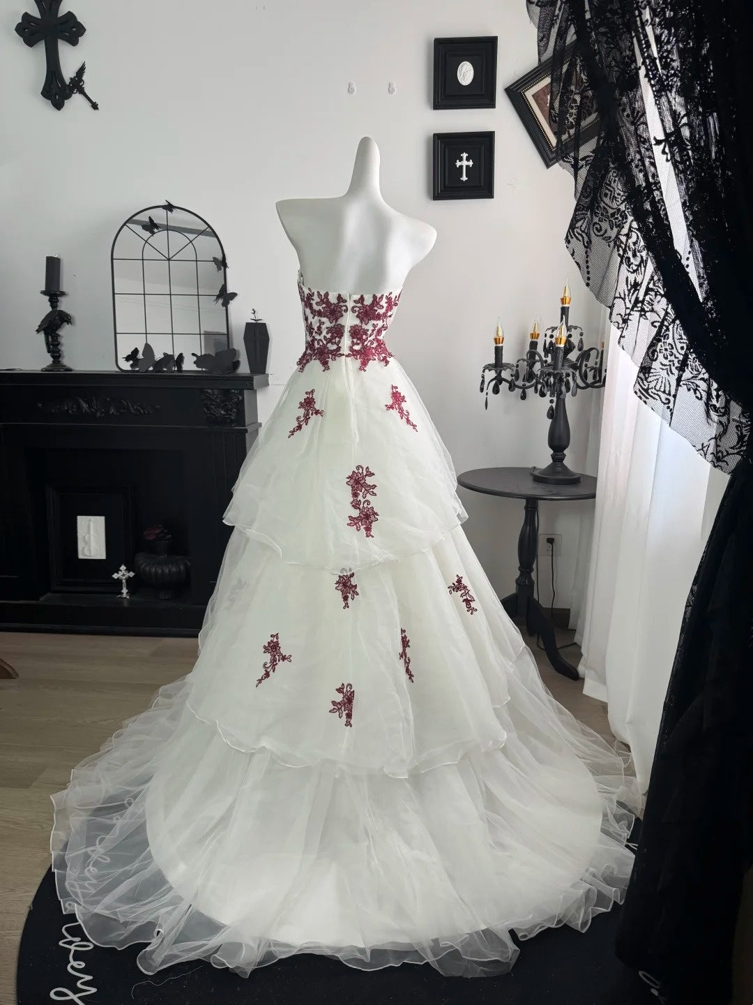Sweetheart A Line Layered Wedding Dress With Appliques J10843