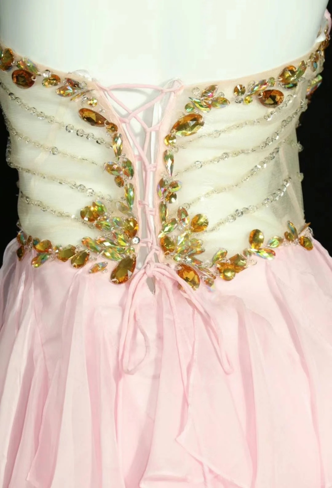 Sweetheart A-Line Pink Chiffon Prom Dress Ruffle Formal Party Gown