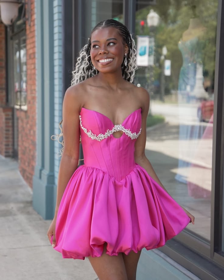 Sweetheart A Line Pink Satin Short Homecoming Dress J11597