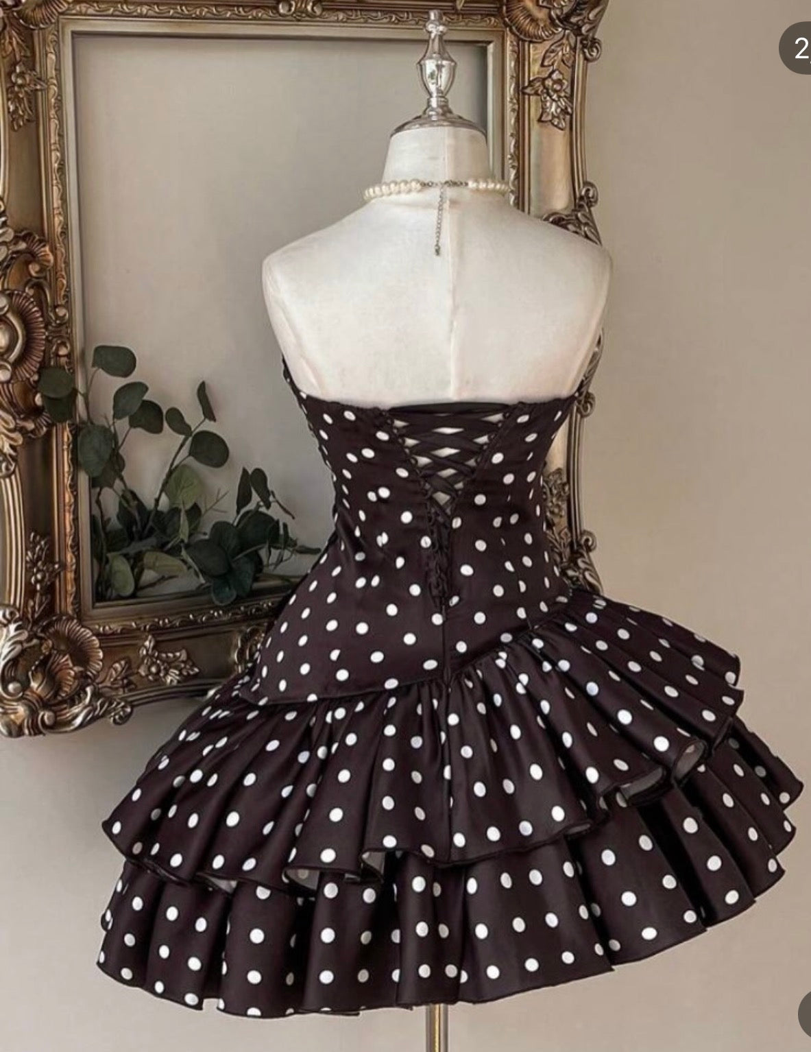 Sweetheart A-Line Polka Dot Homecoming Dress Short Birthday Dress