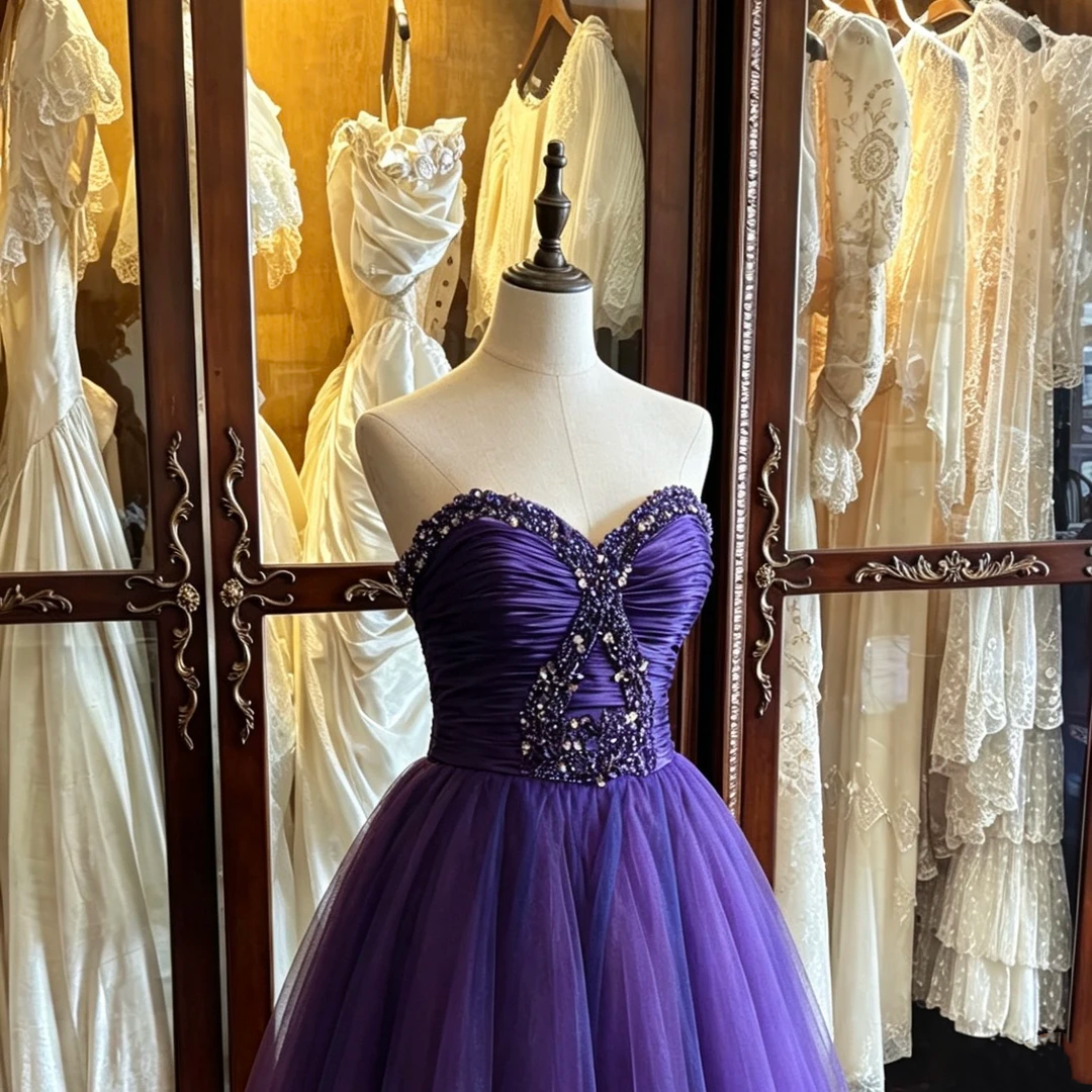 Sweetheart A-Line Purple Homecoming Dress Retro Short Birthday Dress