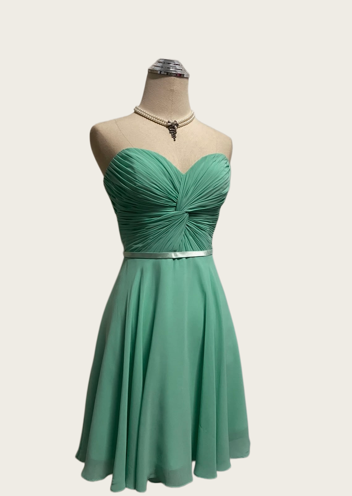 Sweetheart Green Chiffon Homecoming Dress A-Line Short Dress