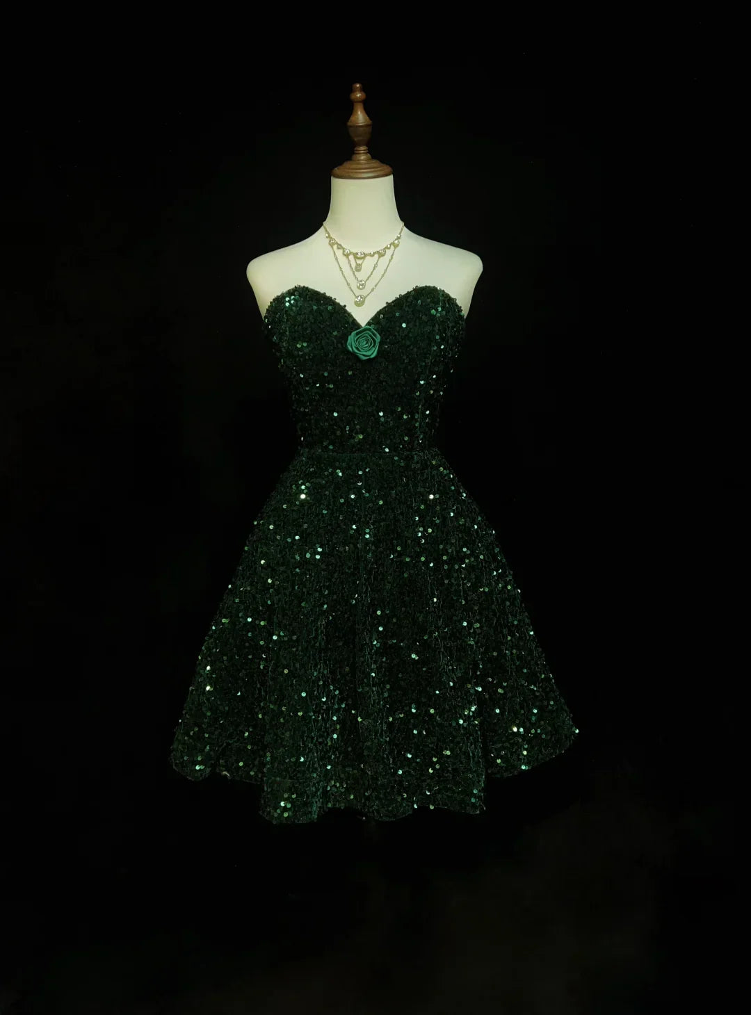 Sweetheart Green Sequin Homecoming Dress Short Sparkle Birthday Dress