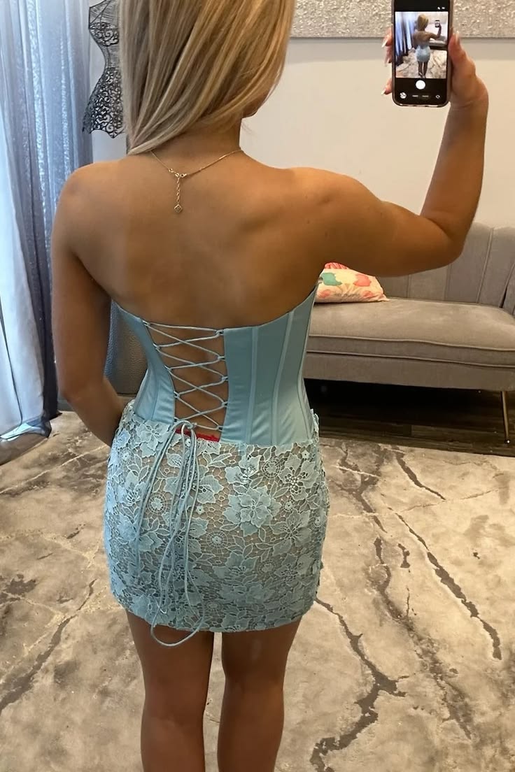 Sweetheart Lace Satin Sheath Mini Homecoming Dress J11617
