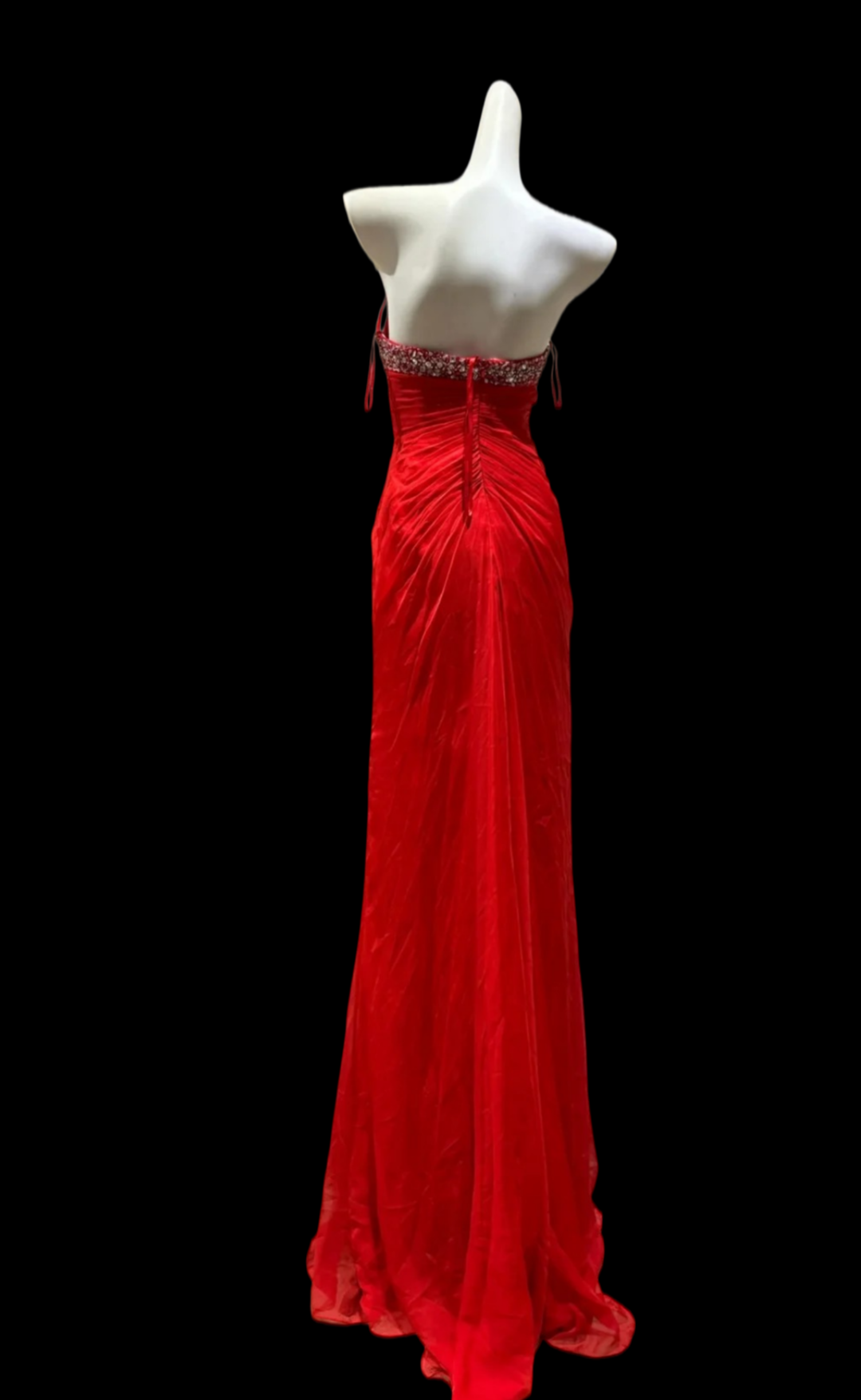 Sweetheart Red Formal Prom Dress Beaded Evening Gown J10886
