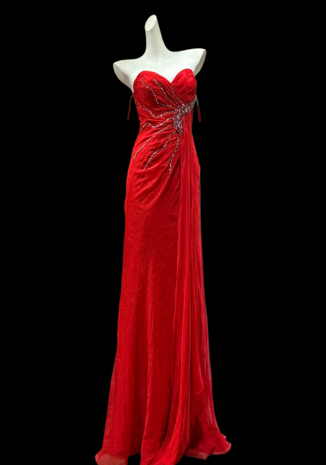 Sweetheart Red Formal Prom Dress Beaded Evening Gown J10886